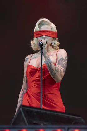 July 5, 2026, Madrid, Spain: Singer Mon Laferte performs during the MADO 2026 Festival at the Plaza de Espana in Madrid. Madrid Spain  - ZUMAs197 20260705_aaa_s197_044 Copyright: xAtilanoxGarciax