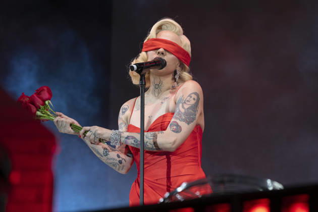 July 5, 2026, Madrid, Spain: Singer Mon Laferte performs during the MADO 2026 Festival at the Plaza de Espana in Madrid. Madrid Spain  - ZUMAs197 20260705_aaa_s197_049 Copyright: xAtilanoxGarciax