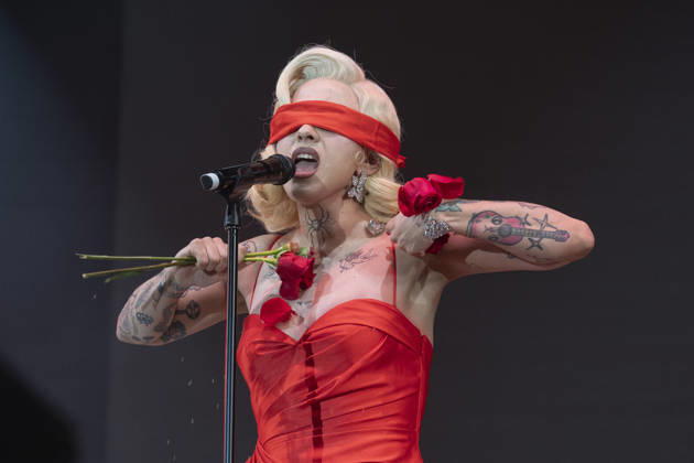 July 5, 2026, Madrid, Spain: Singer Mon Laferte performs during the MADO 2026 Festival at the Plaza de Espana in Madrid. Madrid Spain  - ZUMAs197 20260705_aaa_s197_058 Copyright: xAtilanoxGarciax