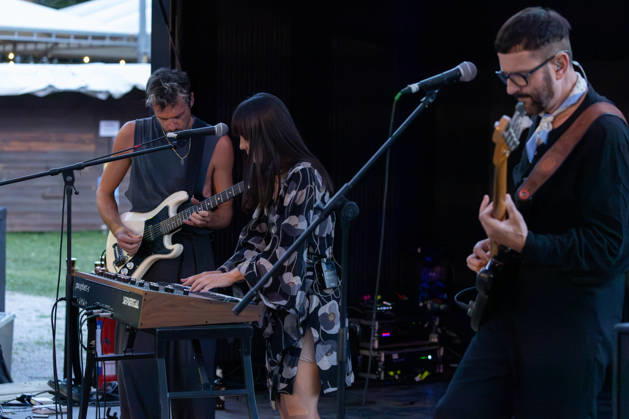 05.07.2026, Bellinzona, Parco Urbano, Nevermind Music Fest 2026: Monte Mai. Fabio Besomi (bass & electronics), AnaÃ¯s Schmid (lead vocals & synths) and Fabio Besomi (bass & electronics) Bellinzona Parco Urbano Ticino Switzerland Copyright: xJustPictures.ch FrancescoxMinghettix jp-en-FrMi-_NG_0168