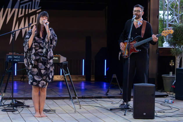 05.07.2026, Bellinzona, Parco Urbano, Nevermind Music Fest 2026: Monte Mai. AnaÃ¯s Schmid (lead vocals & synths) and Fabio Besomi (bass & electronics) Bellinzona Parco Urbano Ticino Switzerland Copyright: xJustPictures.ch FrancescoxMinghettix jp-en-FrMi-_NG_0225