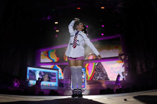 Katy Perry Concert at the Río Babel Festival Singer Katy Perry during a performance at the Miguel Ríos Auditorium on July 5, 2026, in Rivas Vaciamadrid, Madrid, Spain. This event is part of the Río Babel Festival, which also features performances by The Offspring, Amaia, and Bomba Estéreo, among others. Spain  Copyright: xRicardoxRubiox 7648044