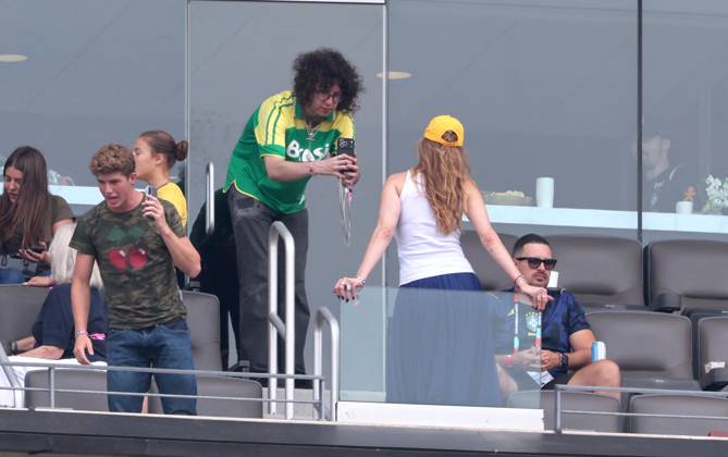 2026 World Cup - Lucas Jagger And Luciana Gimenez Mick Jagger s son Lucas Jagger with her mother Luciana Gimenez attend the match Brazil vs Norway FIFA World Cup 2026 at the New York New Jersey Stadium, NJ on July 5, 2026. Photo by Charles Guerin ABACAPRESS.COM East Rutherford NJ United States  Copyright: xGuerinxCharles ABACAx