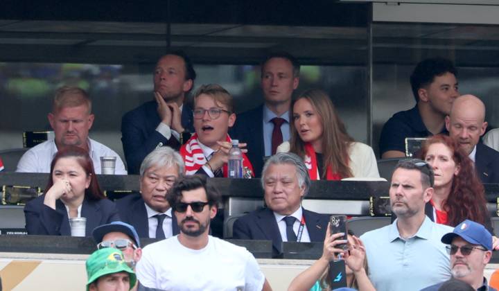2026 World Cup - Princess Ingrid Alexandra and Prince Sverre Magnus of Norway attend the match Brazil vs Norway FIFA World Cup 2026 at the New York New Jersey Stadium, NJ on July 5, 2026. Photo by Charles Guerin ABACAPRESS.COM East Rutherford NJ United States  Copyright: xGuerinxCharles ABACAx