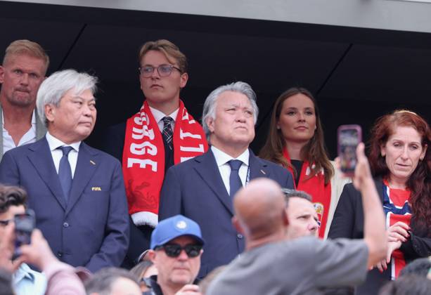 2026 World Cup - Princess Ingrid Alexandra and Prince Sverre Magnus of Norway Prince Sverre Magnus of Norway and Princess Ingrid Alexandra of Norway attend the match Brazil vs Norway FIFA World Cup 2026 at the New York New Jersey Stadium, NJ on July 5, 2026. Photo by Charles Guerin ABACAPRESS.COM East Rutherford NJ United States  Copyright: xGuerinxCharles ABACAx