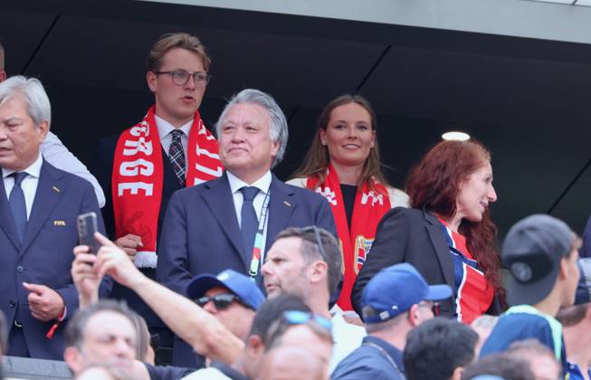2026 World Cup - Princess Ingrid Alexandra and Prince Sverre Magnus of Norway Prince Sverre Magnus of Norway and Princess Ingrid Alexandra of Norway attend the match Brazil vs Norway FIFA World Cup 2026 at the New York New Jersey Stadium, NJ on July 5, 2026. Photo by Charles Guerin ABACAPRESS.COM East Rutherford NJ United States  Copyright: xGuerinxCharles ABACAx
