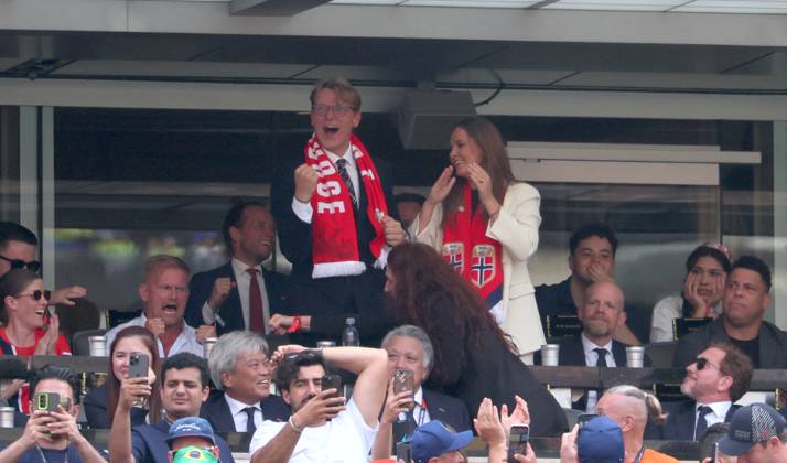 2026 World Cup - Princess Ingrid Alexandra and Prince Sverre Magnus of Norway Princess Ingrid Alexandra of Norway and Prince Sverre Magnus of Norway attend the match Brazil vs Norway FIFA World Cup 2026 at the New York New Jersey Stadium, NJ on July 5, 2026. Photo by Charles Guerin ABACAPRESS.COM East Rutherford NJ United States  Copyright: xGuerinxCharles ABACAx