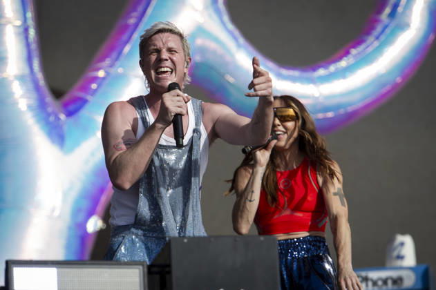Scissor Sisters at BST Festival 05 July 2026 Scissor Sisters perform at American Express presents BST Hyde Park Festival in London on 5th July 2026. Guest appearance from Mel C. Jason Jake Shears Sellards lead vocals, Scott Babydaddy Hoffman bass guitar, Derek Del Marquis Gruen lead guitar., Credit:Zoran Veselinovic B4859 Avalon UK, London, Hyde Park  Copyright: xZoranxVeselinovicx xB4859x xAvalonx 1114743368