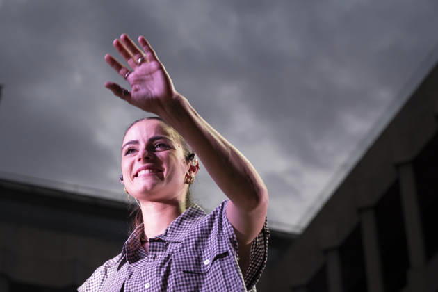 MADO 2026 Festival - Lucia de la Puerta The singer Lucia de la Puerta performs during the MADO 2026 Festival, in the Plaza de las Reinas in Madrid. Madrid Spain Copyright: xAtilanoxGarciax xSOPAxImagesx photo01483