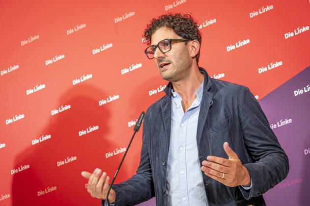 Luigi Pantisano EUR, Deutschland, Berlin, 06.07.2026: Pressekonferenz von Luigi Pantisano Vorsitzender der Partei Die Linke im Karl-Liebknecht-Haus zu aktuellen Themen.