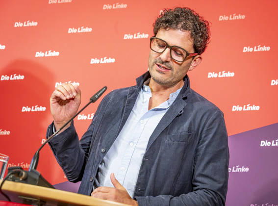 Luigi Pantisano EUR, Deutschland, Berlin, 06.07.2026: Pressekonferenz von Luigi Pantisano Vorsitzender der Partei Die Linke im Karl-Liebknecht-Haus zu aktuellen Themen.