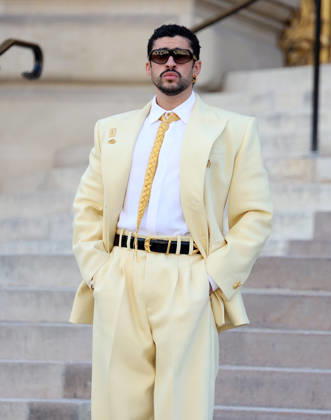 Schiaparelli - Outside Arrivals Bad Bunny during Day One of Paris Fashion Week - Haute Couture Spring Summer 2026 2027 on July 06, 2026 in Paris, France.  Copyright: xDidierxFereyx