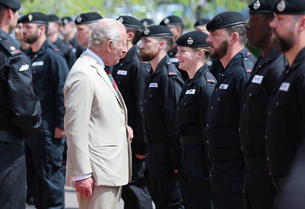 King Charles visits the Royal Tank Regiment s Families Day BOVINGTON, DORSET - JULY 06: King Charles III meets RTR soldiers on parade during The Royal Tank Regiment s Families Day at the Tank Museum on July 06, 2026 in Bovington, Dorset. (Photo by Chris Jackson Getty Images)King Charles visits the Royal Tank Regiment s Families Day at the Tank Museum, Bovington, Dorset, UK, on the 6th July 2026. Picture by Chris Jackson WPA-Pool Bovington Tank Museum Dorset United Kingdom  WHA-0830