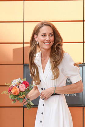 Catherine, Princess of Wales, visits a hospital in London LONDON, UNITED KINGDOM - JULY 6: Catherine, Princess of Wales, leaves holding a bouquet after visiting Evelina London Children s Hospital in London, United Kingdom, on July 6, 2026. She received a briefing from officials on pediatric cardiology and pediatric cancer services before leaving the hospital following her visit. Zeynep Demir Anadolu London United Kingdom. Editorial use only. Please get in touch for any other usage.  Copyright: x2026xAnadoluxZeynepxDemirx