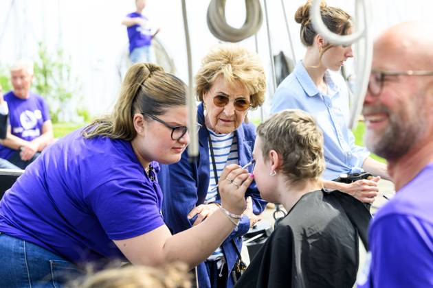 Enkhuizen, The Netherlands, 2026-07-06 15:27:27 ENKHUIZEN , 06-07-2026, Zuiderzeemuseum Princess Margriet visits the Zuiderzeevaart sailing camp of the Foundation for Children s Oncological Holiday Camps (SKOV) in Enkhuizen. Since 1986, the SKOV has organized several holiday camps and a family day annually for children with cancer and is celebrating its 40th anniversary this year. PHOTO: NLBeeld Patrick van Emst Credit: NL Beeld Patrick van Emst  Copyright: xx x