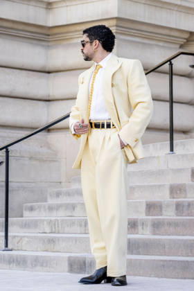 July 6, 2026, Paris, Fra, France: Bad Bunny arrive for Schiaparelli show during Haute Couture in Paris. Paris France  - ZUMAv140 20260706_zip_v140_004 Copyright: xReginaxVoroninax