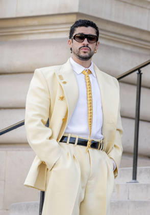 July 6, 2026, Paris, Fra, France: Bad Bunny arrive for Schiaparelli show during Haute Couture in Paris. Paris France - ZUMAv140 20260706_zip_v140_006 Copyright: xReginaxVoroninax