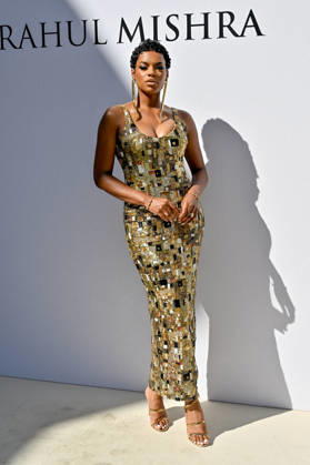 PFW Haute Couture Rahul Mishra Photocall JR Didi Stone attending the Rahul Mishra photocall during Haute Couture Fashion Week in Paris, France, on 6 July 2026. Photo by Julien Reynaud APS-Medias ABACAPRESS.COM Paris France  Copyright: xReynaudxJulien APS-Medias ABACAx
