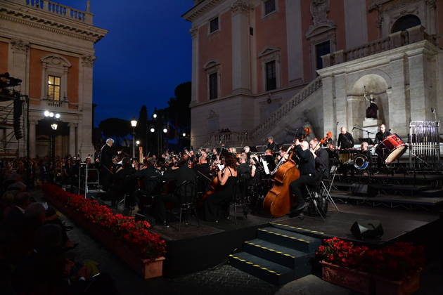 IPA86455788 - Rome, Piazza del Campidoglio: Nicola Piovani’s Tribute Concert to Ennio Morricone. Pictured: Nicola Piovani  Copyright: xVincenzoxLandix xVincenzoxLandix 86455788
