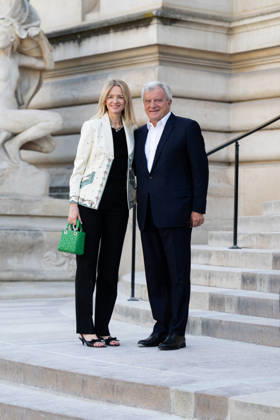 Paris Fashion Week: Arrival at the July 6 Fashion Shows Celebrities arriving at the Schiaparelli show during Paris Fashion Week 457971 2026 07 06 France Toledano, Sidney Arnault, Delphine  Copyright: xIvankaxVoisinx xStarfacex STAR_457971_032