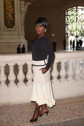 Chanel Fall Winter 2026 2027 Haute Couture photocall Surya Bonaly Photocall Chanel Haute Couture automne-hiver 2026 2027 au Grand Palais Ã Paris, le 7 juillet 2026. Chanel Fall Winter 2026 2027 Haute Couture photocall at the Grand Palais in Paris on July 7, 2026.  Copyright: xFabricexChasseryx