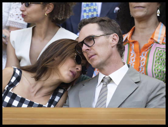 . 07 07 2026. London, United Kingdom. Benedict Cumberbatch and Sophie Hunter in the Royal Box on day nine of the Wimbledon Tennis Championships in London.  xStephenxLockx xi-Imagesx IIM-26890-0037