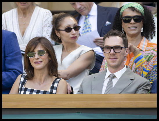 . 07 07 2026. London, United Kingdom. Benedict Cumberbatch and Sophie Hunter in the Royal Box on day nine of the Wimbledon Tennis Championships in London.  xStephenxLockx xi-Imagesx IIM-26890-0038