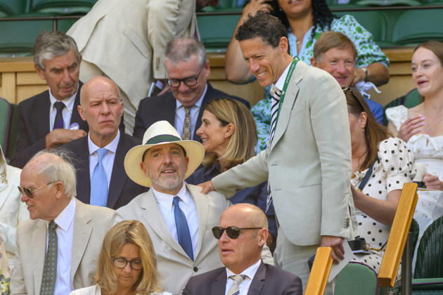 July 7, 2026, London, London, UK: London, UK. American billionaire entrepreneur Brad Keywell and President of TKO Group Holdings Mark Shapiro watch centre court tennis during day nine of The Wimbledon Tennis Championships at All England Lawn Tennis and Croquet Club. London UK  - ZUMAl94_ 20260707_zaf_l94_020 Copyright: xRayxTangx