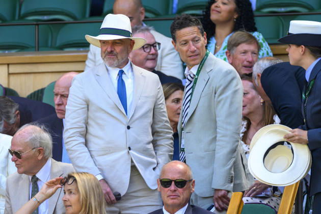 July 7, 2026, London, London, UK: London, UK. American billionaire entrepreneur Brad Keywell and President of TKO Group Holdings Mark Shapiro watch centre court tennis during day nine of The Wimbledon Tennis Championships at All England Lawn Tennis and Croquet Club. London UK  - ZUMAl94_ 20260707_zaf_l94_021 Copyright: xRayxTangx