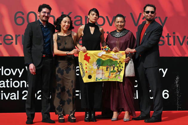 The 60th Karlovy Vary International Film Festival continued on its fifth day, in Karlovy Vary, Czech Republic, on July 7, 2026. A delegation of filmmakers presented the competition film Five Years and Four Months , a co-production between Colombia and the United States. From left: director Esteban Hoyos Garcia, cinematographer Paula Moreno, actress Jenny Nava, actress Carmina Martinez and director Juan Miguel Gelacio. (CTKxPhoto SlavomirxKubes) CTKPhotoP2026070707298  CTKPhotoP2026070707298