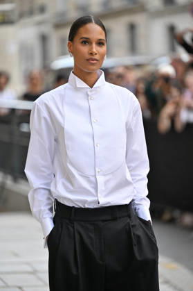 PFW Haute Couture Armani Prive Outside Arrivals JR Cindy Bruna arriving at the Armani Prive show during Haute Couture Fashion Week in Paris, France, on 7 July 2026. Photo by Julien Reynaud APS-Medias ABACAPRESS.COM Paris France  Copyright: xReynaudxJulien APS-Medias ABACAx