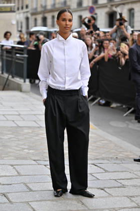 PFW Haute Couture Armani Prive Outside Arrivals JR Cindy Bruna arriving at the Armani Prive show during Haute Couture Fashion Week in Paris, France, on 7 July 2026. Photo by Julien Reynaud APS-Medias ABACAPRESS.COM Paris France  Copyright: xReynaudxJulien APS-Medias ABACAx
