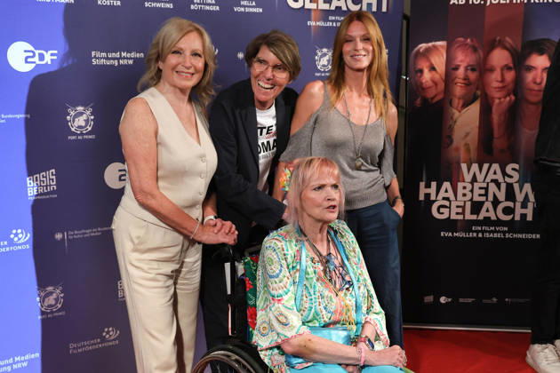 Maren Kroymann, Bettina Boettinger, Gaby Koester and Esther Schweins attend the premiere of the documentary film Was Haben Wir Gelacht on July 7, 2026, at the Cineplex Filmpalast in Cologne, Germany Premiere of the documentary film Was Haben Wir Gelacht at the Cineplex Filmpalast in Cologne, Germany