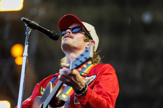 IPA86486765 - Taylor Meier, a member of the band Caamp, performs on stage at Rock in Roma on July 7, 2026, at the Ippodromo delle Capannelle in Rome, Italy.  Copyright: xEmanuelaxVertolli LiveMediax xx 86486765