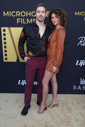 Los Angeles CA July 07: Ty Trumbo, Samantha Neyland- Trumbo. at Microhouse Films Hosts Launch Event For New Vertical Storytelling Platform held at The SRGN Studios in Los Angeles, CA. on July 07, 2026 Credit: AdMedia Los Angeles USA - ZUMAa123 20260707_zaa_a123_327 Copyright: xADx