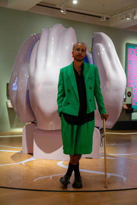 Rudy Loewe: Intimacies of Care at Wellcome Collection, London, UK 8 July 2026 Artist Rudy Loewe poses with Activation Sculpture, 2026, a large-scale sculptural commission with sound installations incorporating plants and herbs associated with healing and sustainability, at the preview of Rudy Loewe: Intimacies of Care Spaces of Grief and Possibility at the Wellcome Collection, London, UK, on 8 July 2026. The exhibition is on view from 10 July 2026 until 7 February 2027., Credit:Pete Speller Avalon Copyright: xPetexSpellerx xAvalonx 1115223114
