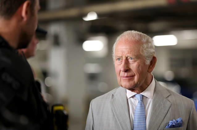 King Charles III Opens Headquarters Of The British Transport Police in London, UK, 08 July 2026 LONDON, ENGLAND - JULY 08: King Charles III (L) speaks with firearms officers about their role in protecting the underground and rail network as he attends the official opening of the British Transport Police Headquarters on July 08, 2026 in London, England. During the engagement, His Majesty met British Transport Police (BTP) officers and first responders who attended the scene after the Bedford train crash on June 19., Credit:Shane Anthony Sinclair PA ROTA - B68 Avalon London, United Kingdom Copyright: xShanexAnthonyxSinclairx xPAxROTAx-xB68x xAvalonx 1115231932