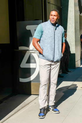 New York, NY- July 8: Michael Strahan leaving Good Morning America (GMA)in New York City. Copyright: xPorterx AdMediax MediaPunchx