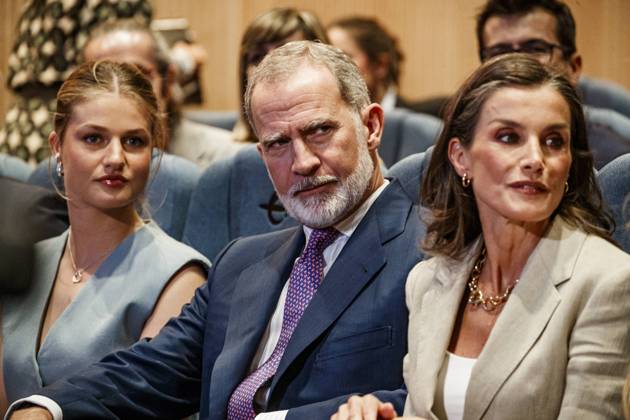 Infanta Sofia, along with King Felipe and Queen Letizia and Princess Leonor, presided over the Leading Teachers event of the Ibercaja Foundation, where Infanta Sofia gave her first solo speech, in Zaragoza on Wednesday, July 8, 2026. La Infanta Sofia junto a los reyes Felipe y Letizia y la princesa Leonor presiden el evento Docentes Referentes de la Fundación Ibercaja, donde la infanta Sofia realiza su primer discurso en solitario, en Zaragoza el miércoles 8 de julio de 2026. 900 LOF Cordon Press Cordon Press