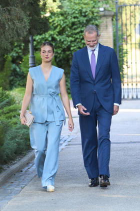 08-07-2026 Zaragoza Princess Leonor and King Felipe during attending the Docentes Referentes event by Ibercaja Foundation in Zaragoza. No Spain  Copyright: xPPEx