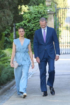 08-07-2026 Zaragoza Princess Leonor and King Felipe during attending the Docentes Referentes event by Ibercaja Foundation in Zaragoza. No Spain  Copyright: xPPEx