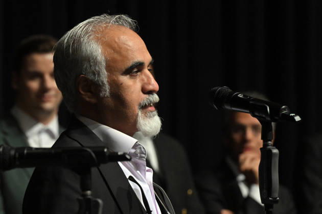 The 60th Karlovy Vary International Film Festival continued on its sixth day, in Karlovy Vary, Czech Republic, on July 8, 2026. A delegation of filmmakers presented the German film Hijamat in the Grand Hall of the Thermal Hotel. Director Nader Saeivar. (CTKxPhoto SlavomirxKubes) CTKPhotoP2026070809005  CTKPhotoP2026070809005