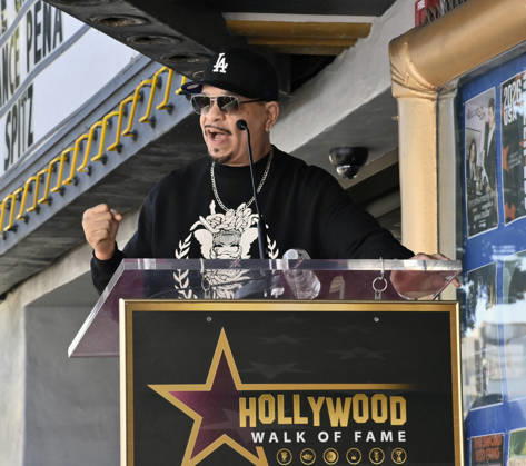 Ice T makes comments during an unveiling ceremony honoring the Hip-Hop group Bone Thugs-N-Harmony with the 2,851st star on the Hollywood Walk of Fame in Los Angeles on Wednesday, July 8, 2026.  LAP2026070808 JIMxRUYMEN