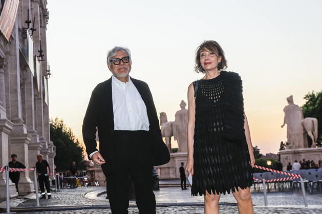 July 8, 2026, Rome, Rome, Italy: Writer Giancarlo De Cataldo and his wife, lawyer Tiziana Pomes, during the final evening of the eightieth edition of the Strega Prize literary competition in Piazza del Campidoglio, Rome, 08 07 2026 Rome Italy  - ZUMAa289 20260708_zia_a289_238 Copyright: xRiccardoxDexLucax xAgfx