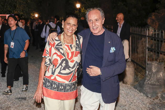 July 8, 2026, Rome, Rome, Italy: Ludina Barzini and Fulvio Abbate during the final evening of the eightieth edition of the Strega Prize literary competition in Piazza del Campidoglio, Rome, 08 07 2026 Rome Italy  - ZUMAa289 20260708_zia_a289_243 Copyright: xRiccardoxDexLucax xAgfx