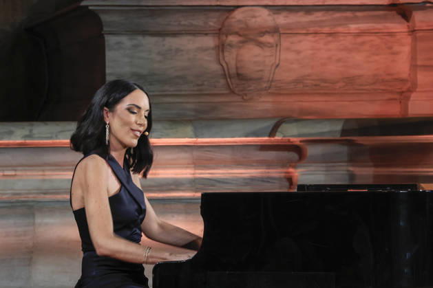 July 8, 2026, Rome, Rome, Italy: Pianist and presenter Gloria Campaner during the final evening of the eightieth edition of the Strega Prize literary competition in Piazza del Campidoglio, Rome, 08 07 2026 Rome Italy  - ZUMAa289 20260708_zia_a289_249 Copyright: xRiccardoxDexLucax xAgfx
