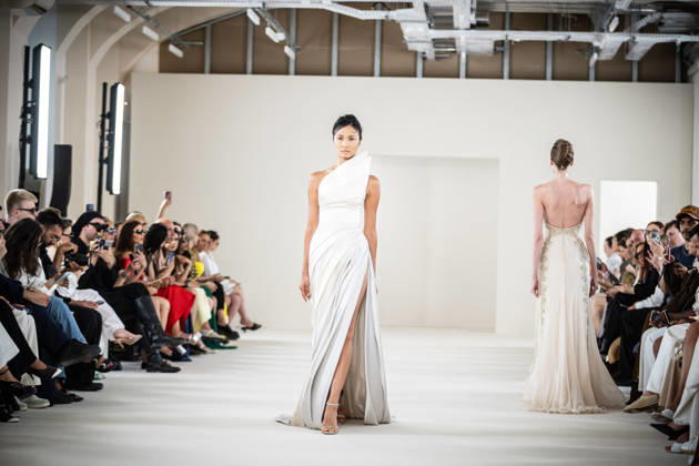 PFW HC Rami Al Ali Catwalk NB A model walks the runway during the Rami Al Ali Haute Couture Fall Winter 2026 2027 show as part of Paris Fashion Week on July 09, 2026 in Paris, France. Photo by Nasser Berzane ABACAPRESS.COM Paris France Copyright: xBerzanexNasser ABACAx