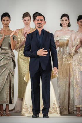 PFW HC Rami Al Ali Catwalk NB A model walks the runway during the Rami Al Ali Haute Couture Fall Winter 2026 2027 show as part of Paris Fashion Week on July 09, 2026 in Paris, France. Photo by Nasser Berzane ABACAPRESS.COM Paris France Copyright: xBerzanexNasser ABACAx