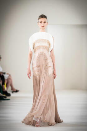 PFW HC Rami Al Ali Catwalk NB A model walks the runway during the Rami Al Ali Haute Couture Fall Winter 2026 2027 show as part of Paris Fashion Week on July 09, 2026 in Paris, France. Photo by Nasser Berzane ABACAPRESS.COM Paris France Copyright: xBerzanexNasser ABACAx