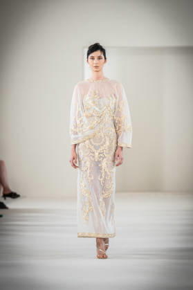 PFW HC Rami Al Ali Catwalk NB A model walks the runway during the Rami Al Ali Haute Couture Fall Winter 2026 2027 show as part of Paris Fashion Week on July 09, 2026 in Paris, France. Photo by Nasser Berzane ABACAPRESS.COM Paris France Copyright: xBerzanexNasser ABACAx